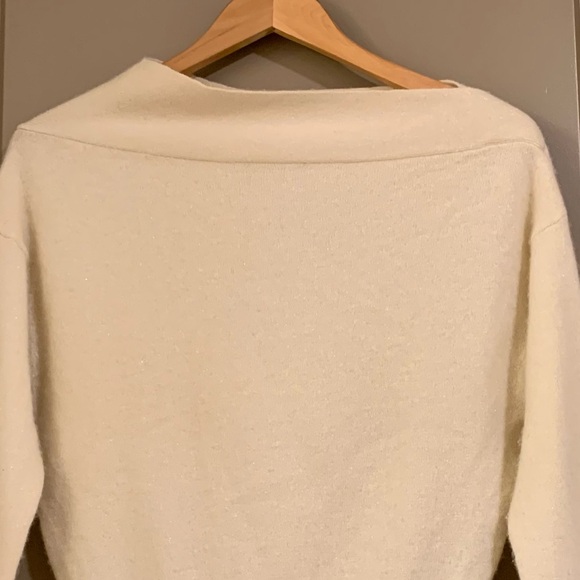Brochu Walker Dunne Cashmere Metallic Pullover Sweater Size XS Cream-Ivory - Picture 3 of 12